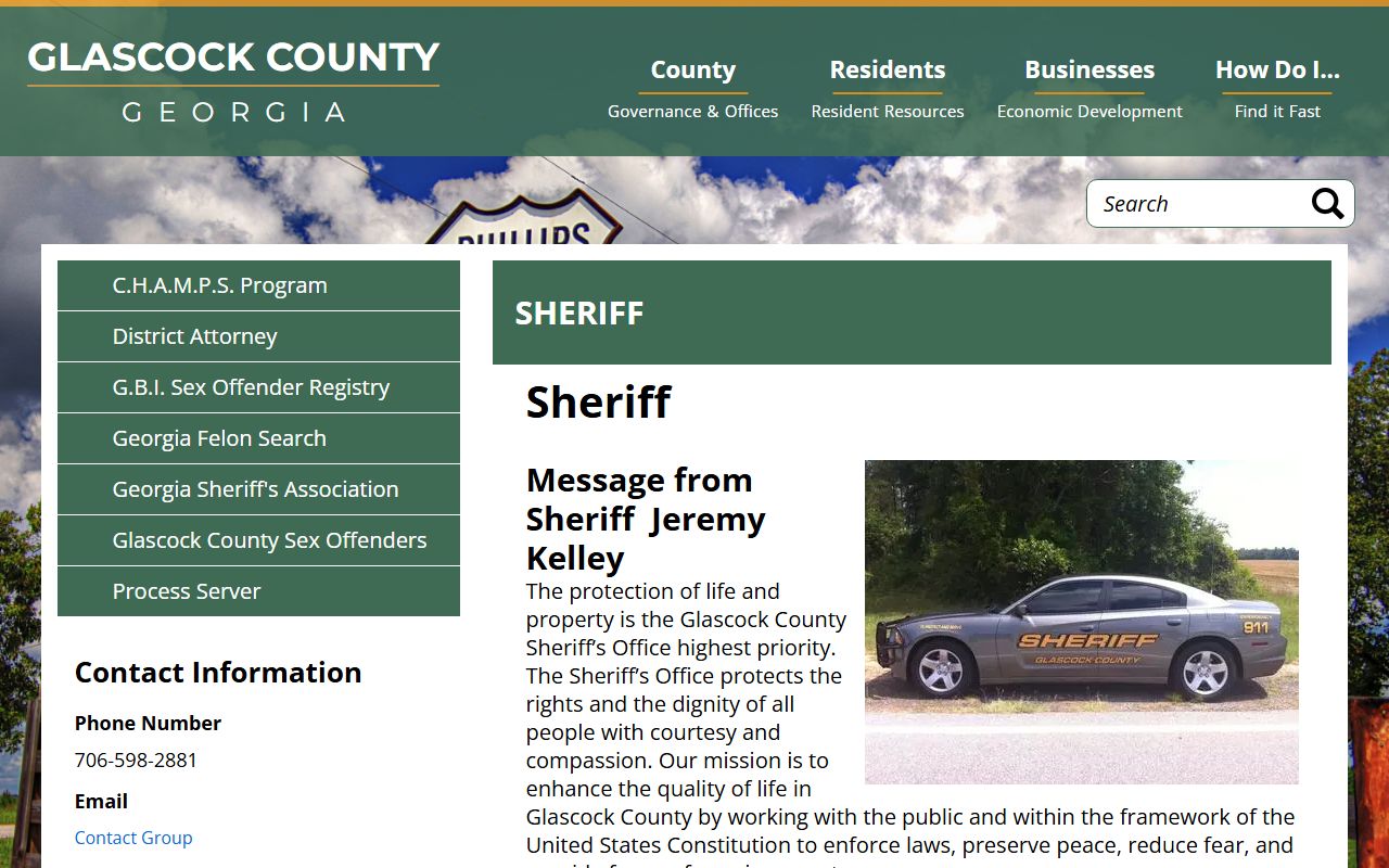 Glascock County arrest records Sheriff's Office source page