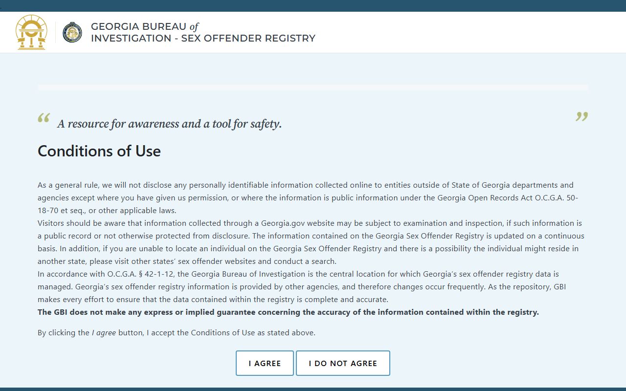 Glascock County criminal court records GBI Sex Offender Registry terms
