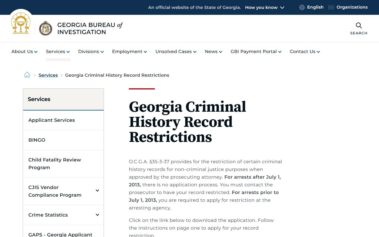 Glascock County criminal court records GBI record restriction guidance