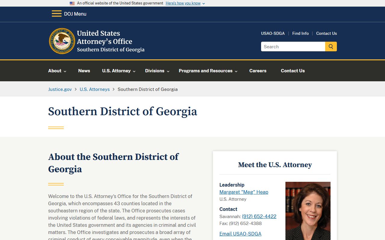Glascock County criminal court records U.S. Attorney Southern District homepage