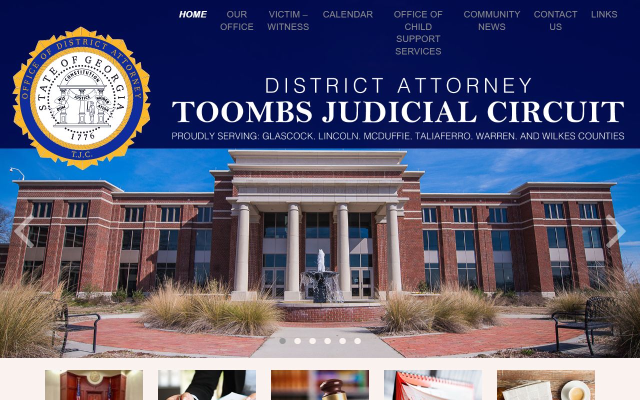 Toombs Judicial Circuit District Attorney homepage for Glascock County prosecution matters
