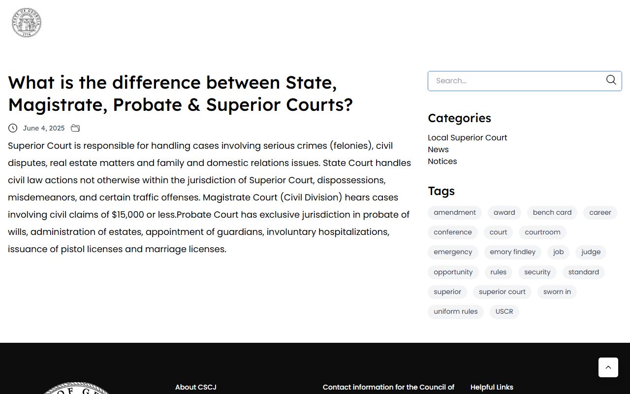 Glascock County court records Georgia trial court jurisdiction reference