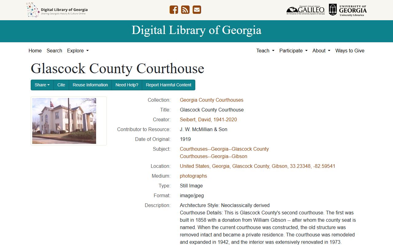 Glascock County probate records Digital Library of Georgia courthouse record